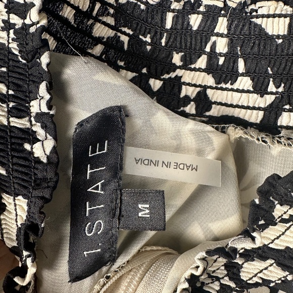 I.STATE Black Ivory Patterned Jumpsuit, Dressy Wide Leg - Picture 3 of 9